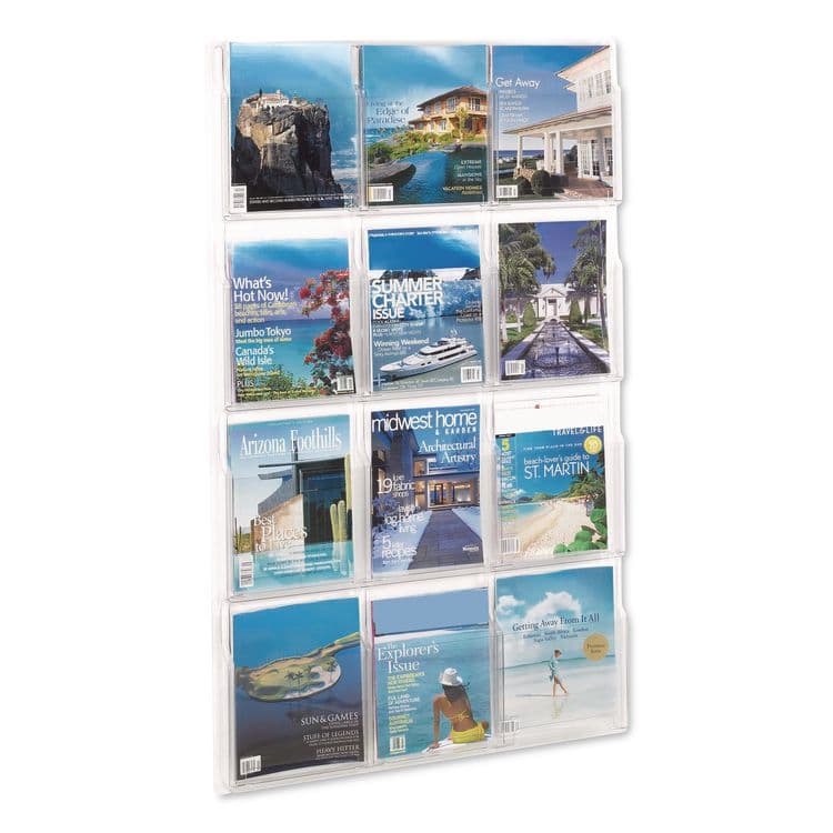 SAFCO PRODUCTS Reveal Clear Literature Displays, 12 Compartments, 30w x 2d x 49h, Clear (SAF5602CL) thumbnail 4