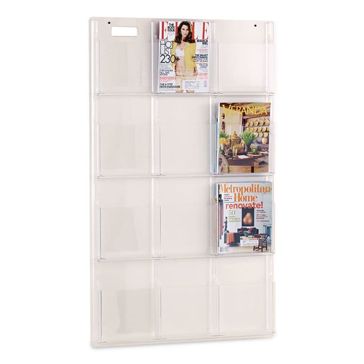 SAFCO PRODUCTS Reveal Clear Literature Displays, 12 Compartments, 30w x 2d x 49h, Clear (SAF5602CL) thumbnail 2