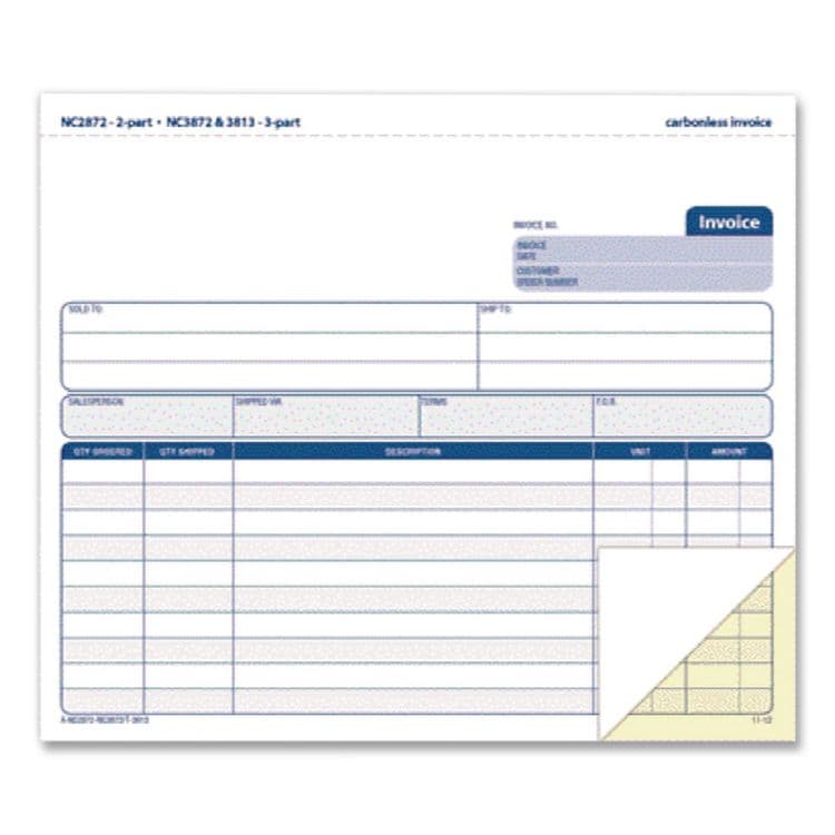 CARDINAL BRANDS . Multipart General-Purpose Invoice Pad, Two-Part Carbonless, 8.38 x 6.69, 50 Forms Total (ABFD8740) thumbnail 4