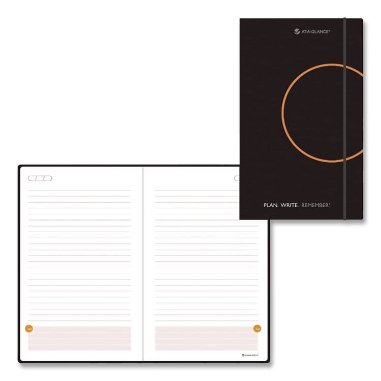 AT-A-GLANCE Plan. Write. Remember. Planning Notebook with Reference Calendar, 5.63 x 3.56, Black/Gold-Circle Cover, Undated (AAG80612305) thumbnail 4