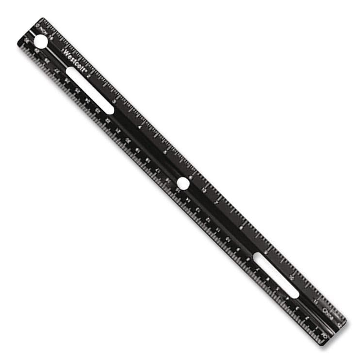 ACME UNITED CORPORATION KleenEarth Recycled Ruler, Standard/Metric, 12" Long, Plastic, Black (WTC41015) thumbnail 3