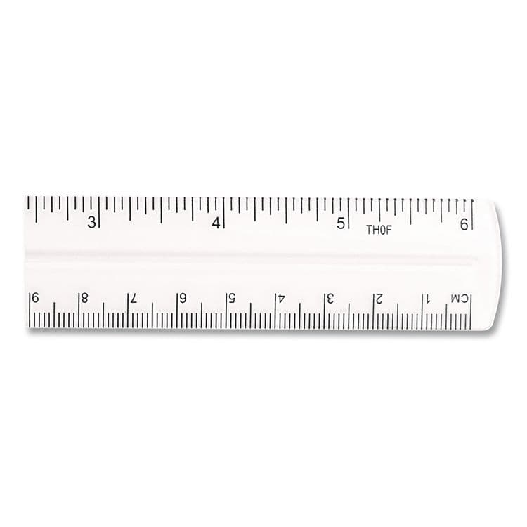 ACME UNITED CORPORATION Transparent Shatter-Resistant Plastic Ruler, Standard/Metric, 12" Long, Clear (WTC45012) thumbnail 3