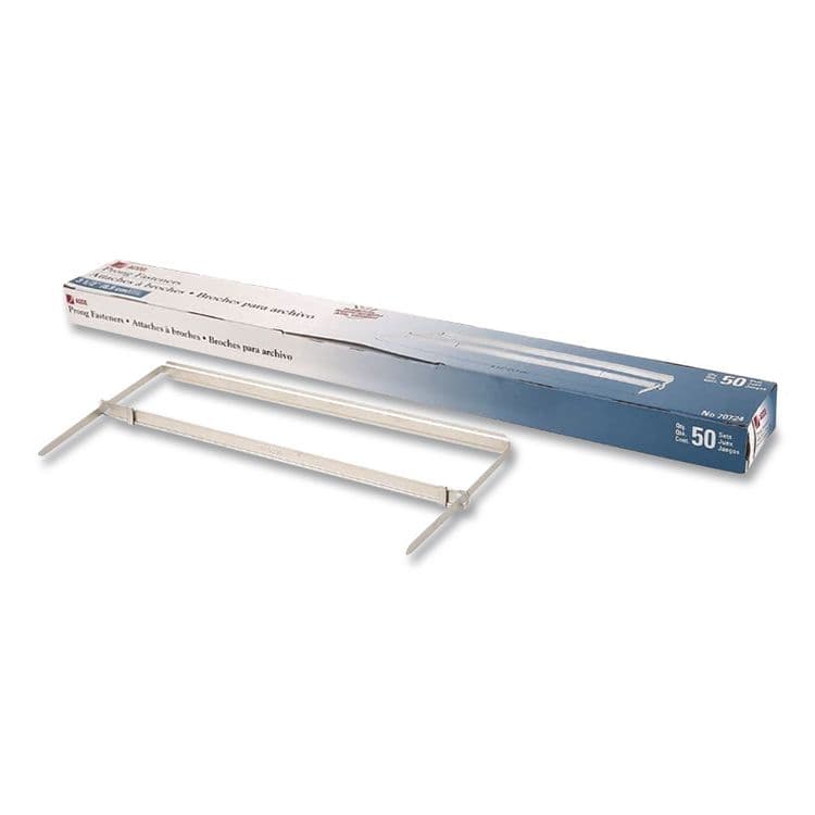 ACCO BRANDS, . Premium Two-Piece Two-Prong Paper Fastener Base and Compressor Sets, 3" Capacity, 8.5" Center to Center, Silver, 50/Box (ACC70723) thumbnail 2