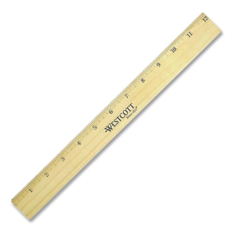ACME UNITED CORPORATION Flat Wood Ruler with Two Double Brass Edges, Standard/Metric, 12", Clear Lacquer Finish (ACM05221) thumbnail 2