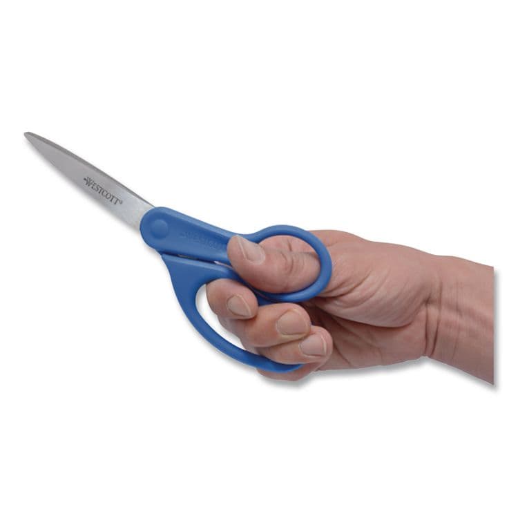 ACME UNITED CORPORATION Preferred Line Stainless Steel Scissors, 8" Long, 3.5" Cut Length, Offset Blue Handle (ACM43218) thumbnail 4