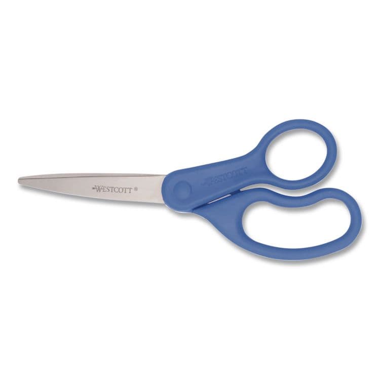 ACME UNITED CORPORATION Preferred Line Stainless Steel Scissors, 7" Long, 2.5" Cut Length, Straight Blue Handle (ACM44217)