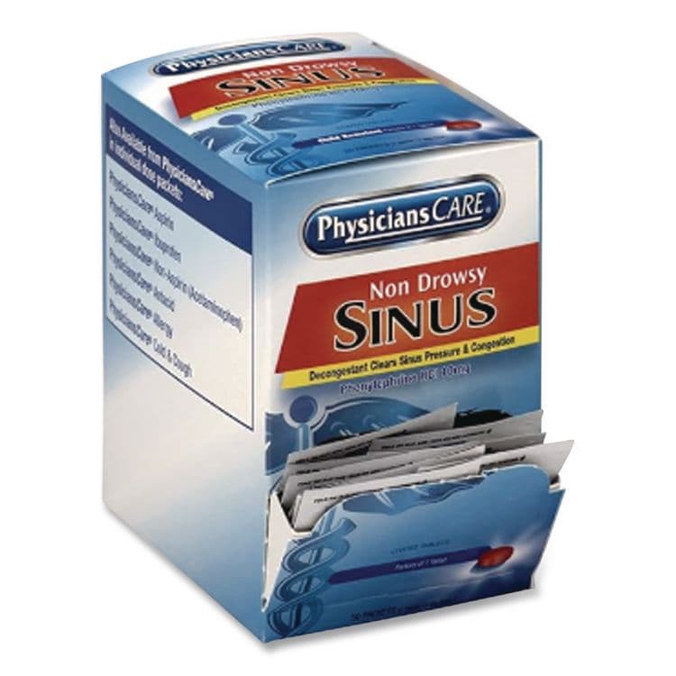 ACME UNITED CORPORATION Non-Drowsy Sinus Decongestant Congestion Medication, One Tablet/Pack, 50 Packs/Box (ACM90087) thumbnail 4