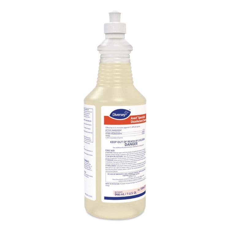 DIVERSEY Avert Sporicidal Disinfectant Cleaner, 32 oz Spray Bottle, 12/Carton (DVO100842725) thumbnail 3