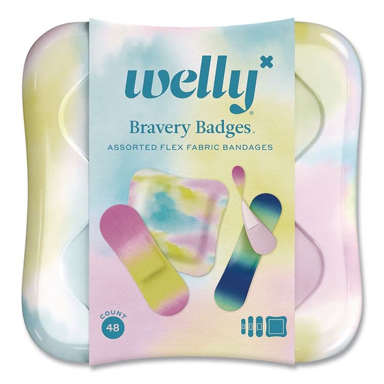 WELLY Bravery Badges, General Purpose, Fabric, Assorted Sizes/Colors, 48/Pack (LIL44048)