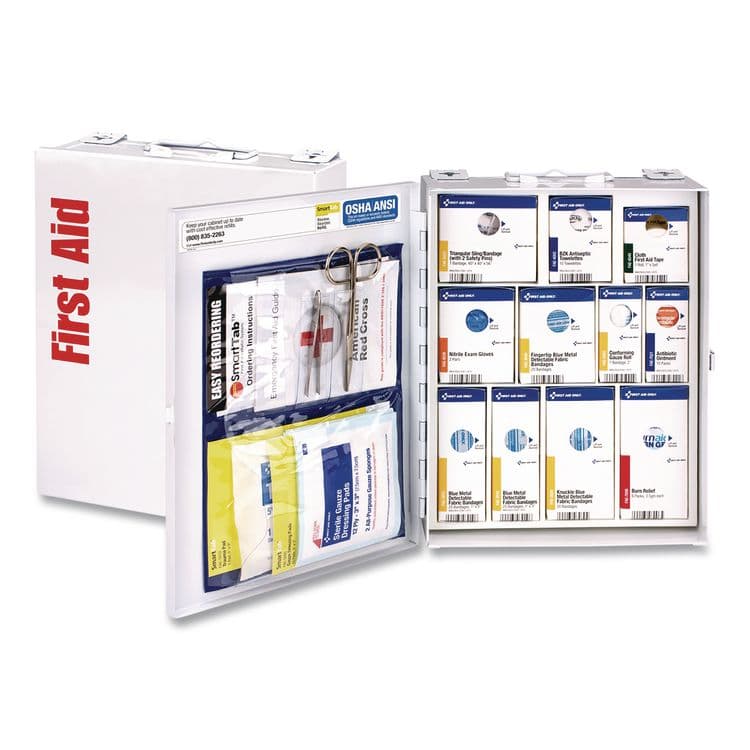 FIRST AID ONLY, . SmartCompliance Food Service First Aid Kit for 25 People, 137 Pieces, Metal Case (FAO1350FAE0103)