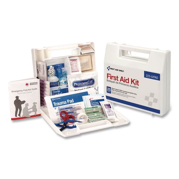 FIRST AID ONLY, . Office First Aid Kit for 25 People, 106 Pieces, Plastic Case with Dividers (FAO223U)