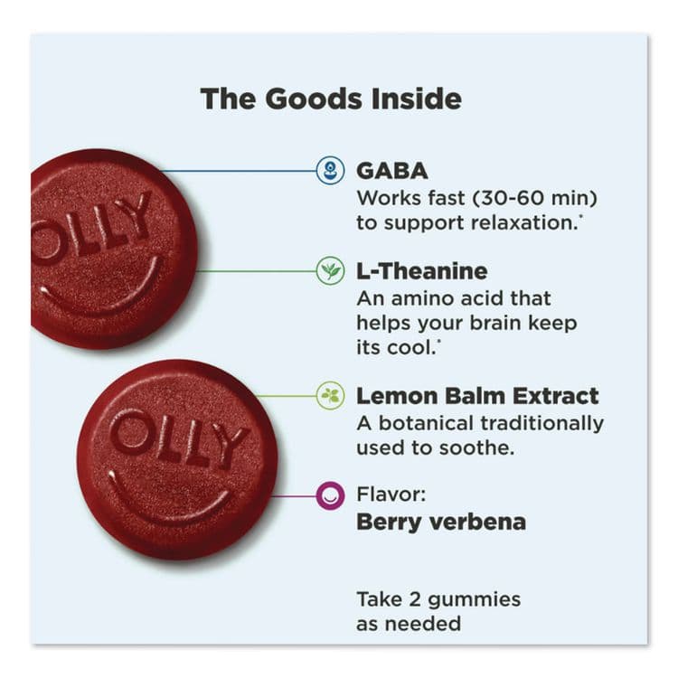 UNILEVER Goodbye Stress Gummy, Berry Verbena, 10/Pack (LIL1598) thumbnail 4