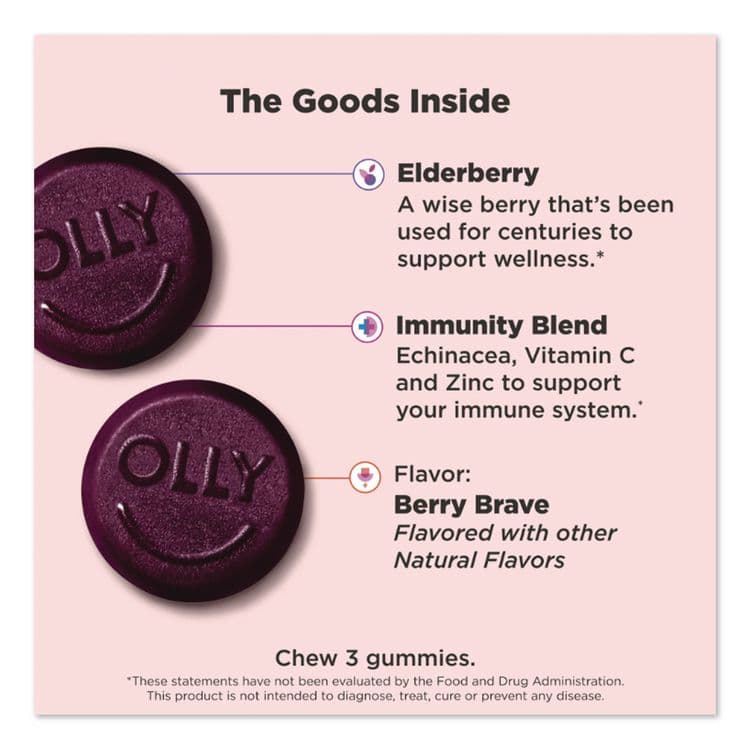 UNILEVER Active Immunity + Elderberry Gummy, Berry Brave, 9/Pack (LIL46296) thumbnail 4