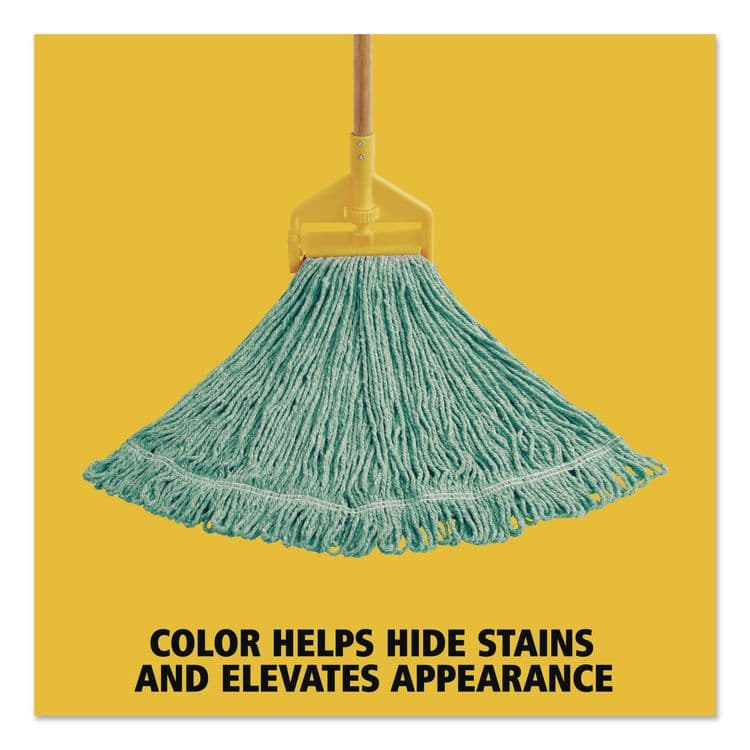 RUBBERMAID COMMERCIAL PROD. Super Stitch Blend Mop, Green Headband, Cotton/Synthetic, Medium, Green (RCPFGD25206GR00) thumbnail 4