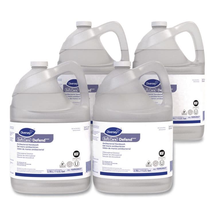 DIVERSEY Soft Care Defend Antibacterial Handwash for IntelliCare Dispensers, Medicinal Scent, 1 gal, 4/Carton (DVO100920027)
