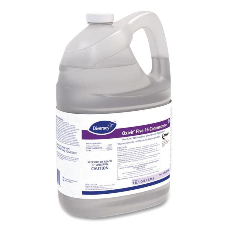 DIVERSEY Five 16 One-Step Disinfectant Cleaner, 1 gal Bottle, 4/Carton (DVO4963314) thumbnail 3