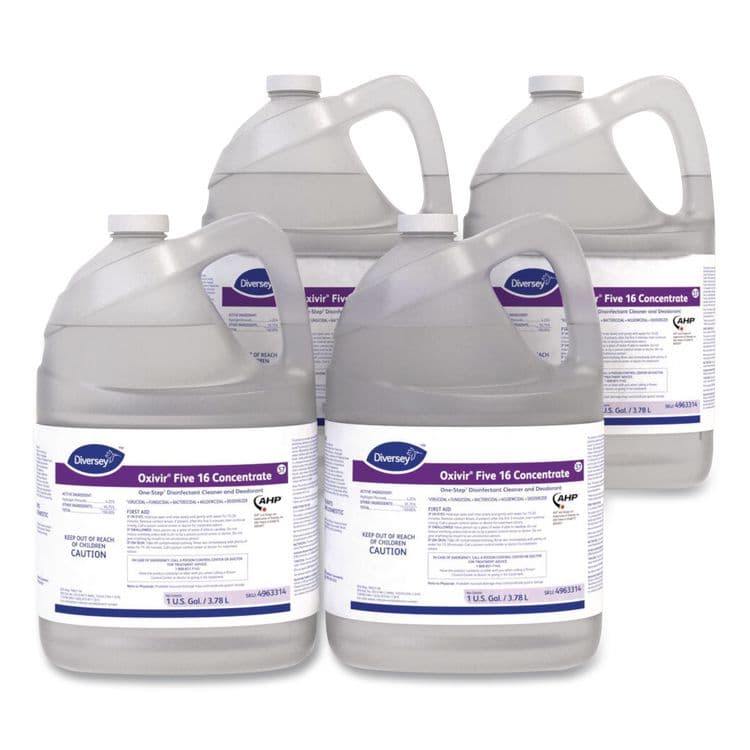 DIVERSEY Five 16 One-Step Disinfectant Cleaner, 1 gal Bottle, 4/Carton (DVO4963314)