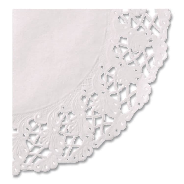 HOFFMASTER Kenmore Lace Doilies, Round, 14.5", White, 1,000/Carton (HFM500259) thumbnail 2