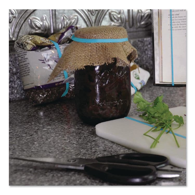 ALLIANCE RUBBER Antimicrobial Non-Latex Rubber Bands, Size 64, 0.04" Gauge, Cyan Blue, 4 oz Box, 95/Box (ALL42649) thumbnail 3