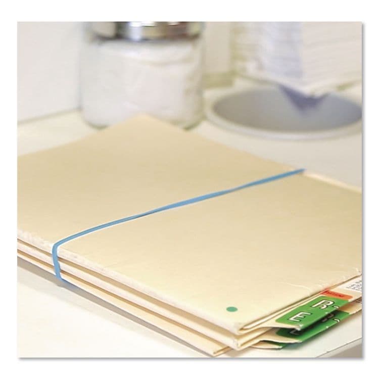 ALLIANCE RUBBER Antimicrobial Non-Latex Rubber Bands, Size 117B, 0.06" Gauge, Cyan Blue, 4 oz Box, 62/Box (ALL42179) thumbnail 4