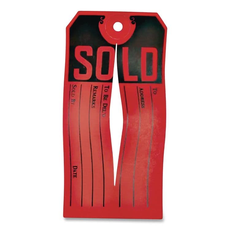 AVERY PRODUCTS CORPORATION Sold Tags, Paper, 4.75 x 2.38, Red/Black, 500/Box (AVE15161) thumbnail 4