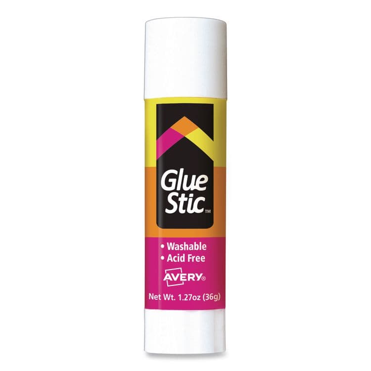 AVERY PRODUCTS CORPORATION Permanent Glue Stic, 1.27 oz, Applies White, Dries Clear, 6/Pack, 12 Packs/Carton (AVE98073CT) thumbnail 2