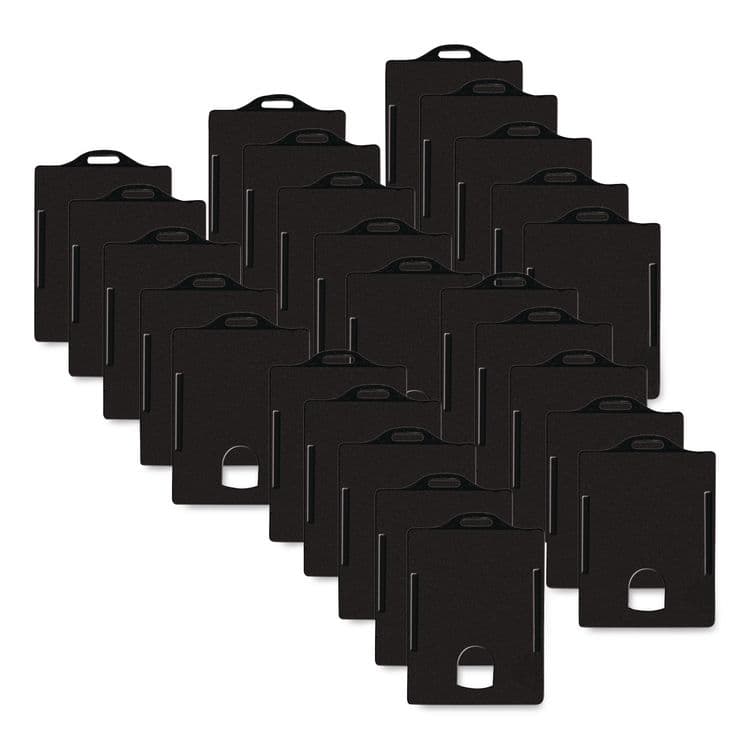 BAUMGARTENS Sicurix Badge/Card Holder, 4 x 2 9/10, Black, 25/Pack (BAU68320)