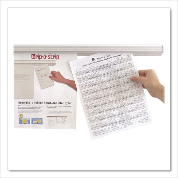 ADVANTUS CORPORATION Grip-A-Strip Display Rails, 1.5" x 12", Satin Aluminum (AVT1025) thumbnail 4