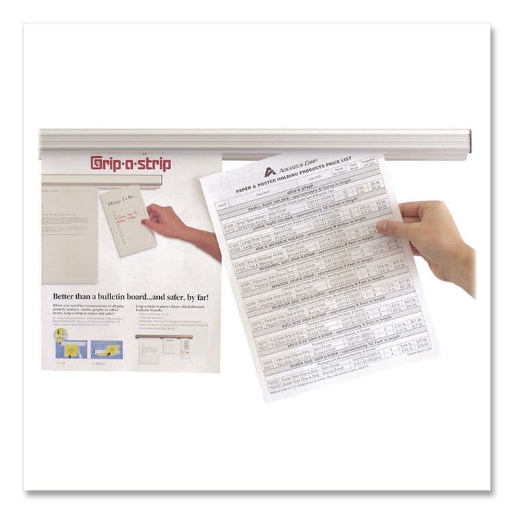 ADVANTUS CORPORATION Grip-A-Strip Display Rails, 1.5" x 36", Satin Aluminum (AVT2005) thumbnail 4