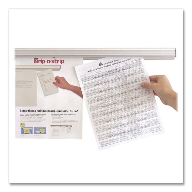 ADVANTUS CORPORATION Grip-A-Strip Display Rails, 1.5" x 48", Satin Aluminum (AVT2010) thumbnail 4