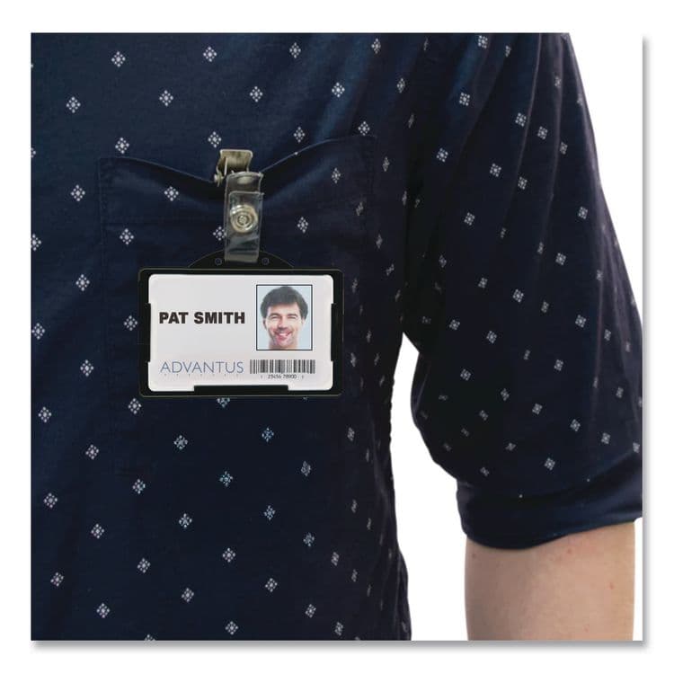 ADVANTUS CORPORATION ID Card Holders, Horizontal, Black 3.68" x 2.38" Holder, 3.38" x 2.13" Insert, 25/Pack (AVT75656) thumbnail 3