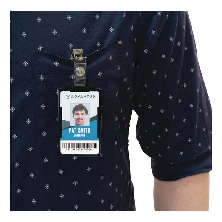 ADVANTUS CORPORATION ID Card Holders, Vertical, Black 2.38" x 3.68" Holder, 2.13" x 3.38" Insert, 25/Pack (AVT75657) thumbnail 4