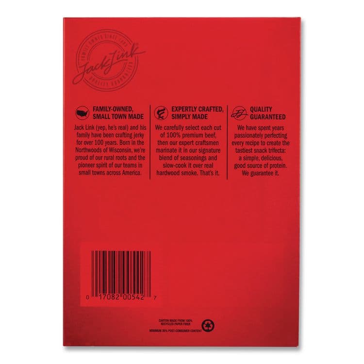 LINK SNACKS Beef Jerky Variety Pack, Original/Teriyaki, 8.1 oz Bag, 9/Carton (GRR22002688) thumbnail 4