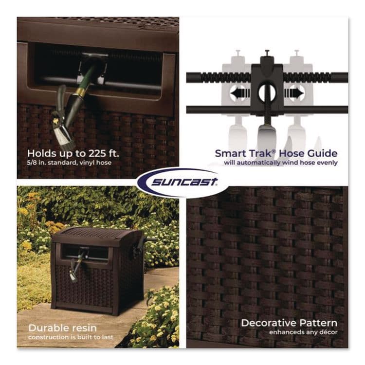 SUNCAST CORPORATION 225 ft Smart Trak Hose Hideaway, 25.25" x 20.75" x 21.5", Java (SUACPLSMW200D) thumbnail 3
