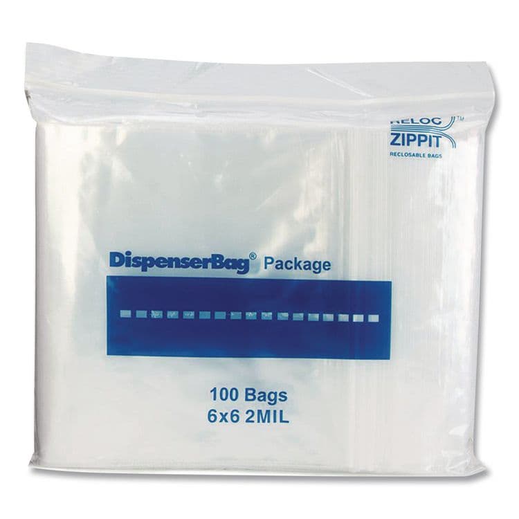 FANTAPAK Reloc Zippit Plastic Zipper Bags, 6" x 6", Clear, 1,000/Box (MGPMGZ2P0606)