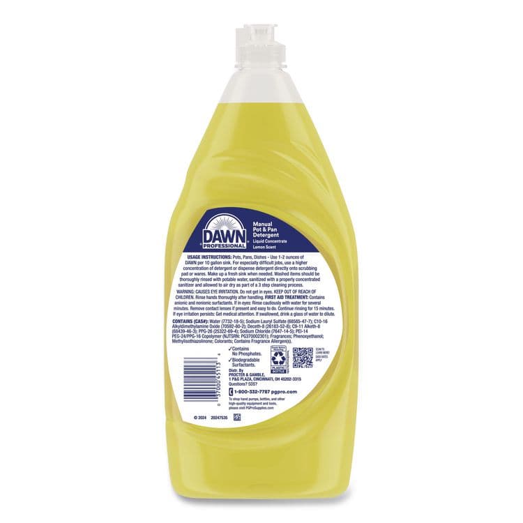 PROCTER & GAMBLE Manual Pot/Pan Dish Detergent, Lemon, 38 oz Bottle, 8/Carton (PGC45113) thumbnail 3