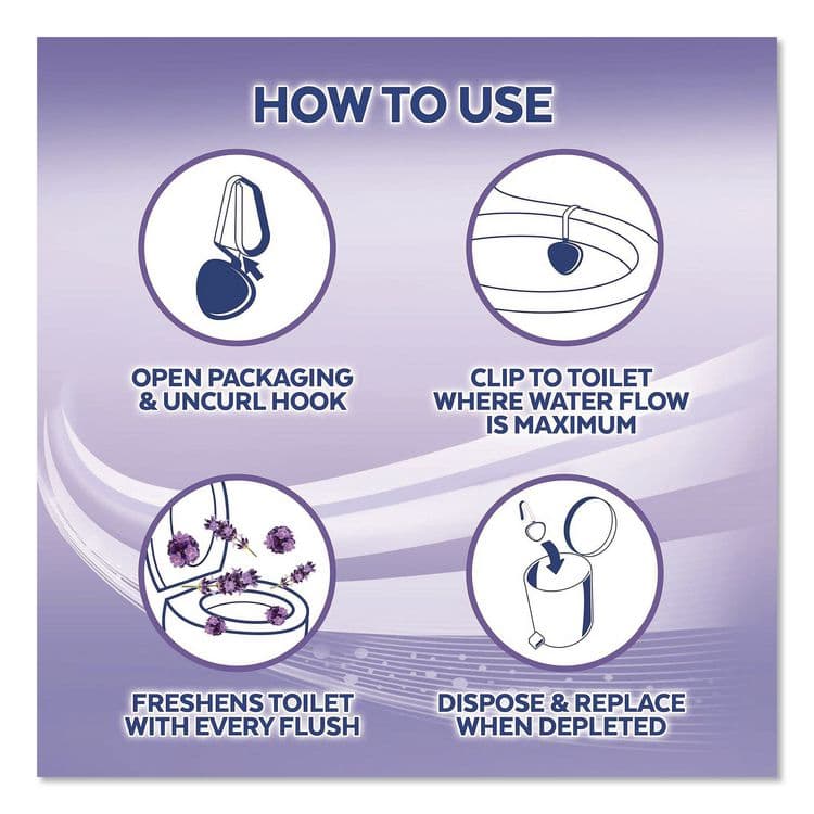 RECKITT BENCKISER Hygienic Automatic Toilet Bowl Cleaner, Cotton Lilac, 2/Pack (RAC83722) thumbnail 4