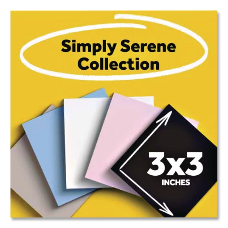 3M/COMMERCIAL TAPE DIV. Pads in Simply Serene Colors, Unruled, 3 x 3, (2) Pads of 45 Sheets, (1) Pad of 35 Sheets, 3 Pads/Pack (MMM7100332298) thumbnail 2