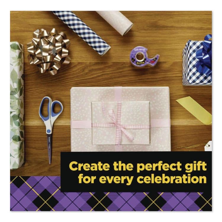 3M/COMMERCIAL TAPE DIV. Gift Wrap Tape with Dispenser, 1" Core, 0.75" x 300", Transparent, 3/Pack (MMM7000048114) thumbnail 4