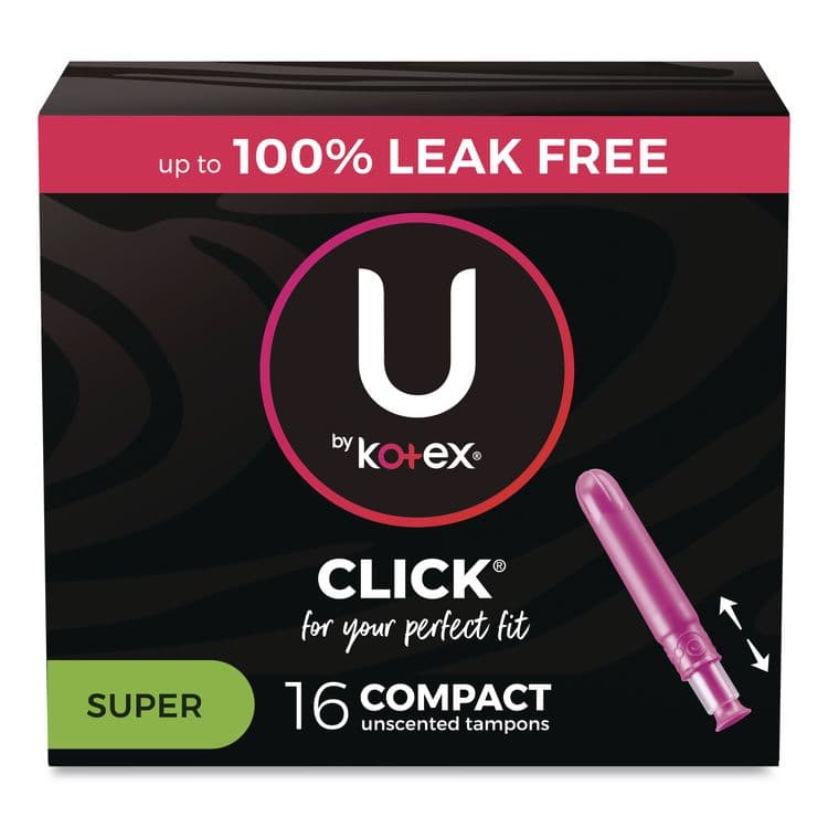 KIMBERLY CLARK U by Kotex Click Compact Tampons, Super Absorbency, 16/Pack, 8 Packs/Carton (KCM51581) thumbnail 2