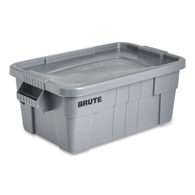 RUBBERMAID COMMERCIAL PROD. BRUTE Tote with Lid, 14 gal, 27.5" x 16.75" x 10.75", Gray (RCP9S30GRAEA) thumbnail 3