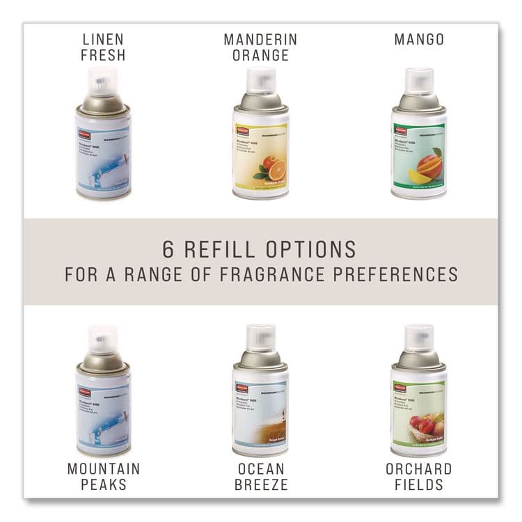 RUBBERMAID COMMERCIAL PROD. TC Microburst 9000 Air Freshener Refill, Linen Fresh, 5.3 oz Aerosol Spray, 4/Carton (RCP4012441) thumbnail 3