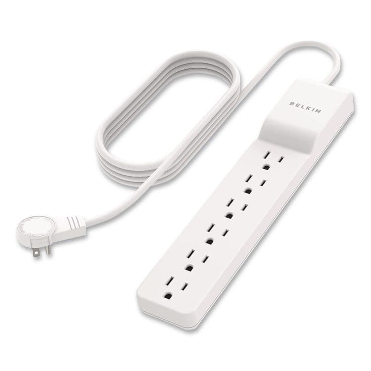 BELKIN COMPONENTS Home/Office Surge Protector, 6 AC Outlets, 4 ft Cord, 720 J, White (BLKBE10600004) thumbnail 2