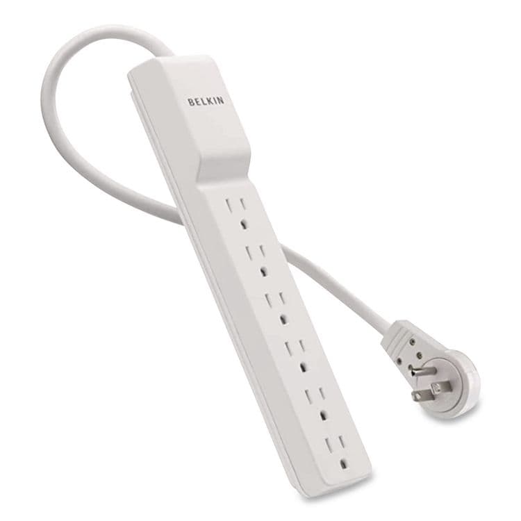 BELKIN COMPONENTS Home/Office Surge Protector, 6 AC Outlets, 4 ft Cord, 720 J, White (BLKBE10600004) thumbnail 3
