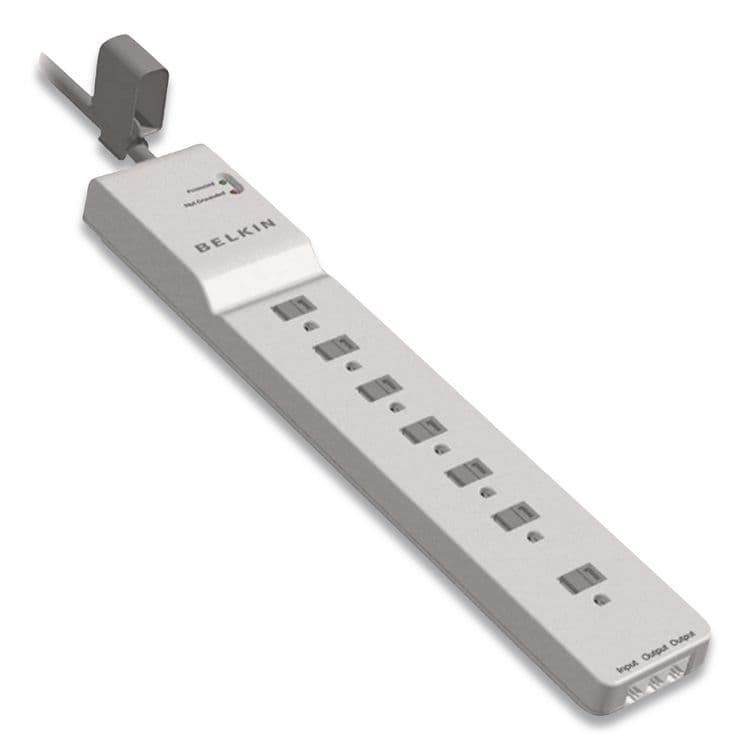 BELKIN COMPONENTS Home/Office Surge Protector, 7 AC Outlets, 12 ft Cord, 2,160 J, White (BLKBE10720012) thumbnail 4