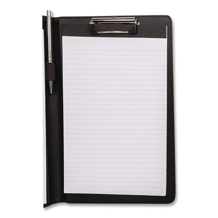 BOND STREET LTD. Faux-Leather Padfolio, Notched Front Cover with Clipboard Fastener, 9 x 12 Pad, 9.75 x 12.5, Black (BND5041BSBLACK) thumbnail 4