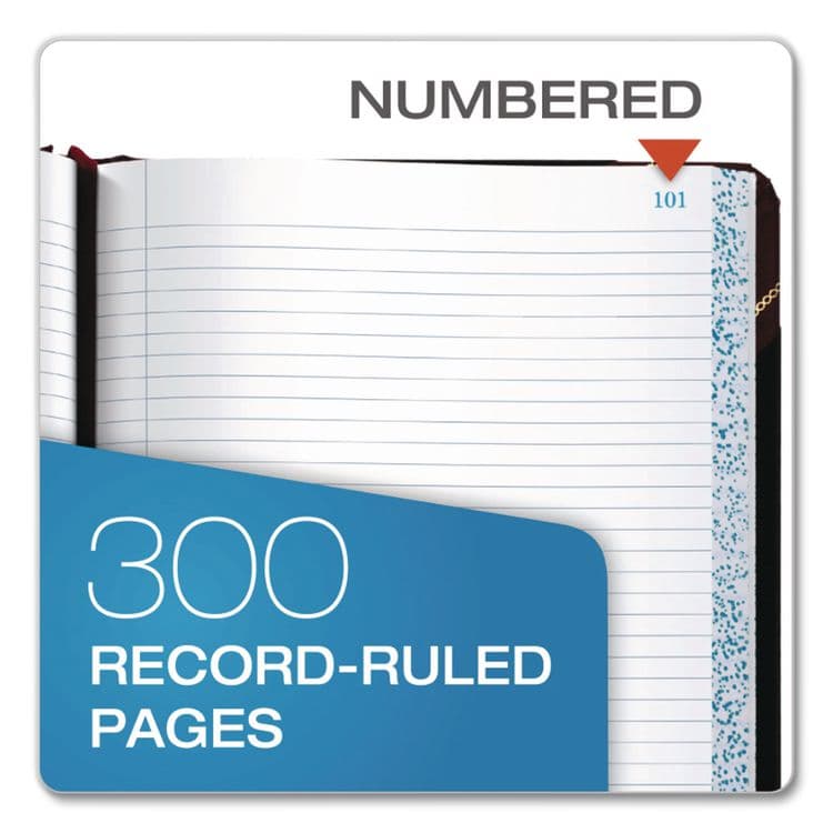 ESSELTE PENDAFLEX CORP. Record and Account Book, Custom Rule, Black/Red/Gold Cover, 13.75 x 8.38 Sheets, 300 Sheets/Book (BOR9300R) thumbnail 4