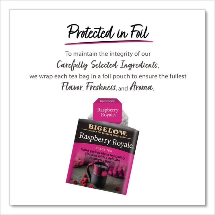 BIGELOW TEA CO. Raspberry Black Tea, Raspberry, 0.34 lbs, 28/Box (BTC003401) thumbnail 4