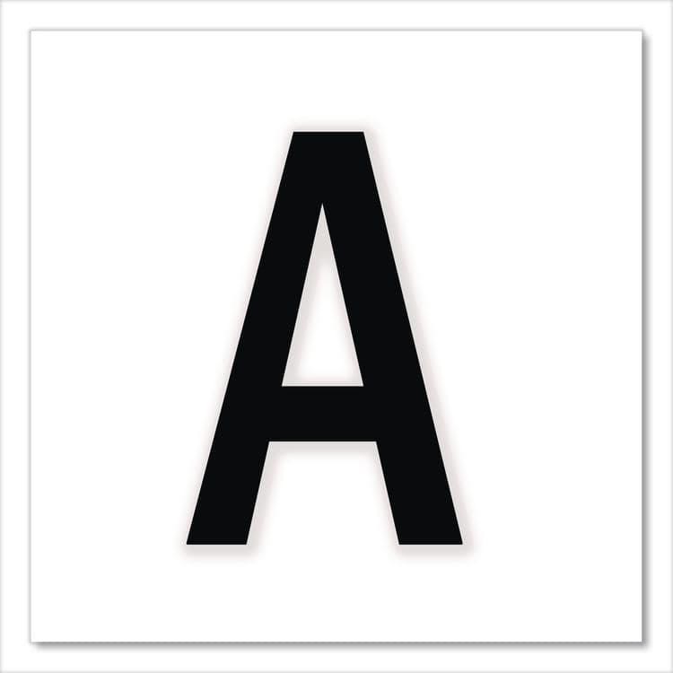 CHARTPAK/PICKETT Press-On Vinyl Self-Adhesive Uppercase Letters, 4" Tall, Black Characters, 58/Pack (CHA01175) thumbnail 3