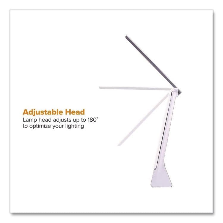 STANLEY BOSTITCH Konnect Rechargeable Folding LED Desk Lamp, 2.52w x 2.13d x 11.02h, Gray/White (BOSKTVLED1810WH) thumbnail 3